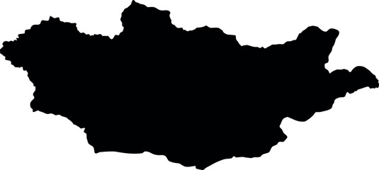 Obraz premium Mongolia map silhouette country outline vector