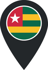 Togo flag map pin