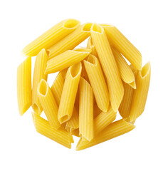 Heap of penne rigate pasta isolated on transparent background