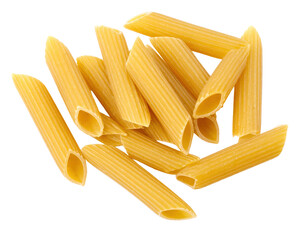 Penne rigate pasta isolated on transparent background
