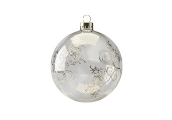 Elegant Etched Glass Christmas Ornament A Festive Sphere with Delicate Snowflake Design