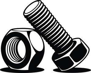 Industrial Bolt & Nut Vector Art: Hardware Illustration.