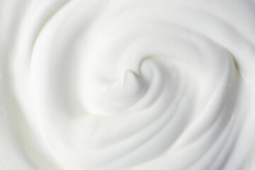 Texture of tasty yogurt as background, top view