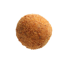 One delicious fried croquette ball isolated on white