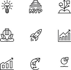Business growth and idea generation icons vector