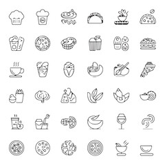 Food & Drink Line Art Icon Set