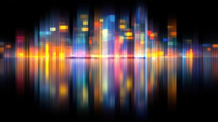 Obraz premium This vibrant abstract glass wallpaper features colorful lights creating a striking visual effect with smooth reflections. The dynamic blend of hues evokes a sense of modernity and creativity