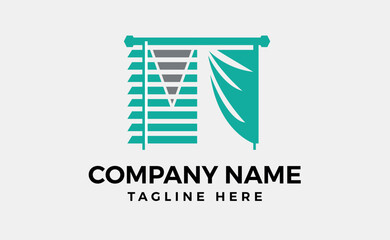 Home And Exhibition Curtain Logo Design Building Decoration Vector Illustration