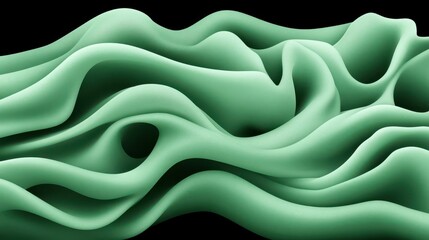 Abstract Green Wave Forms