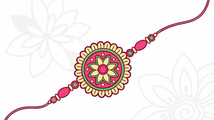 Beautiful rakhi design for raksha bandhan festival celebration with floral pattern and decorative beads