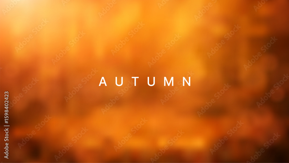 Poster abstract autumn background with blurred bokeh effect and gradient colors. seasonal orange and brown 