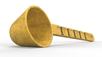 Yellow Spoon. Isolated. White background. 3D render