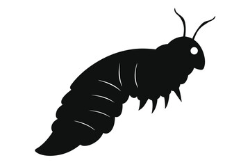 Silhouette illustration of a tobacco hornworm on a white background