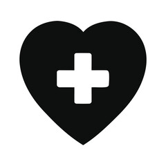 Stylized heart silhouette isolated on white background