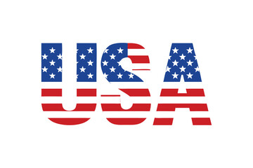 USA Flag Text Design