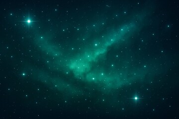 Obraz premium Emerald Galaxy with Starfield and Nebula, Dark Teal Space Background for Science Fiction Designs