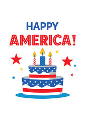 Happy America Cake Celebration Design