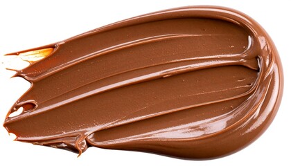 Chocolate spread smear on white background