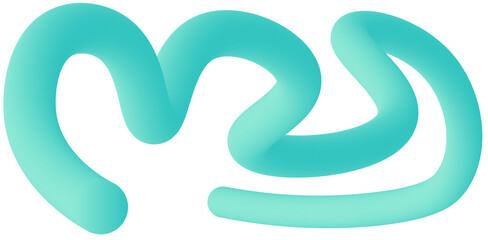 Obraz premium 3D Blue Gradient Spiral: Modern Abstract Fluid Design & Neon Wave Element