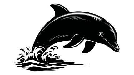 Fototapeta premium dolphin vector flat minimalistic isolated vector style illustration