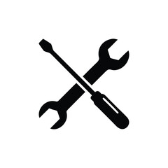 Wrench and Screwdriver Crossed Tools Icon