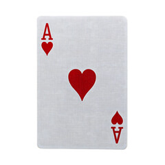 3d ace of hearts playing card isolated on transparent background