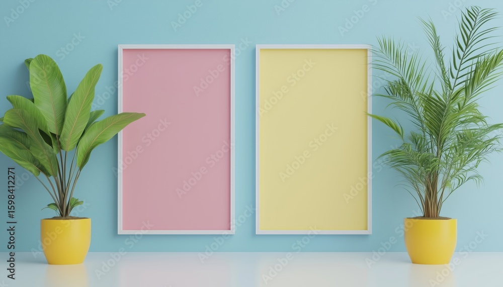 Poster workspace mock up featuring a variety of poster frame templates for designers and creatives to showc