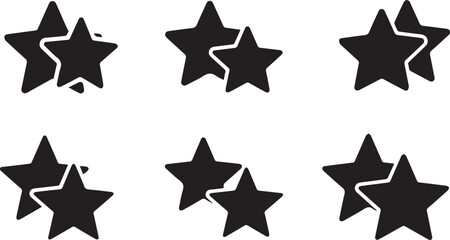 Obraz premium Duo Star Vector Bundle | Twin Star Icon and Decorative Symbol Set