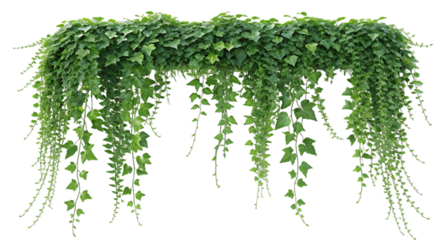 Cascading green ivy plant isolated on transparent background