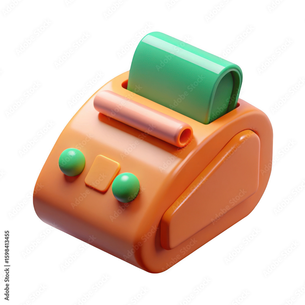 Aufkleber 3d retro game console with cartridge isolated on transparent background