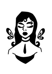 Abstract female portrait with unique ethereal elements
