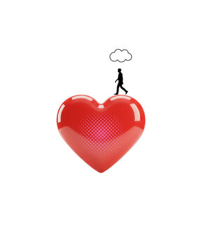 Naklejki Background Love – Minimalist love art - Wall Art