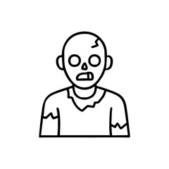 line icon zombie vector on white background
Vector line icon on white background