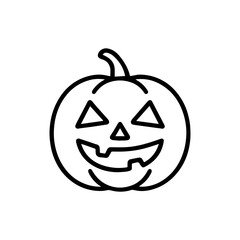 line icon Pumpkin with face vector on white background
Vector line icon on white background