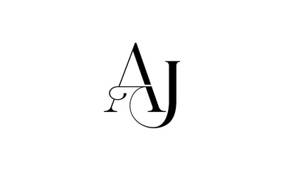AJ initial letters, monogram logo