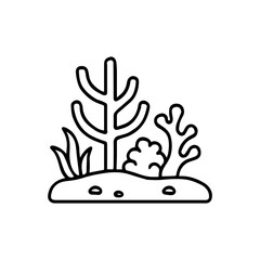 line icon Coral Reef vector on white background
Vector line icon on white background