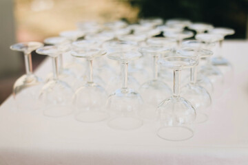 glasses on table