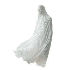 Naklejka premium Figure covered in white fabric isolated on transparent background