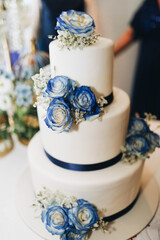 wedding cake and flowers