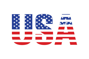 USA Flag Text Art Design