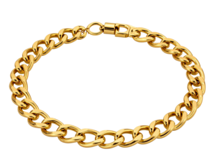 Elegant Gold Chain Bracelet Isolated on Transparent Background