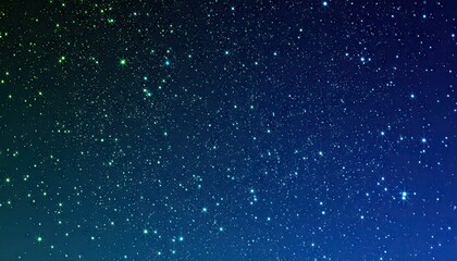 Obraz premium Glowling Green And Blue Particles In Outer Space Against A Starry Sky At Night