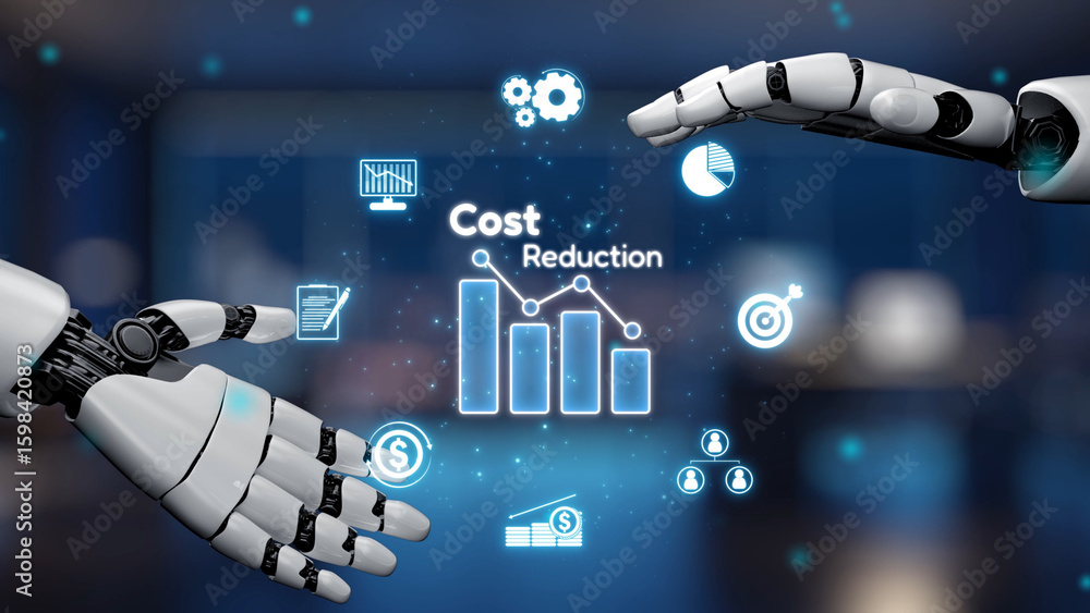Poster ai artificial intelligence drives cost-saving initiatives via process automation, virtual resource t