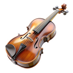 Fototapeta premium Polished violin classic string instrument isolated on transparent background