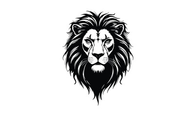 Majestic Lion Head Vector with Bold Mane Line Art