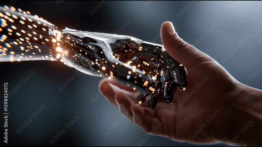 Aufkleber artificial intelligence and humanity connect in a moment of shared understanding and innovation