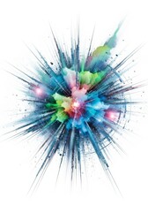 Obraz premium Colorful Explosion Abstract Art - This showcases an explosion of vibrant colors with a dynamic composition, creating a visually striking abstract representation