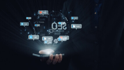 Social media marketing strategy with engagement metrics. Social marketing boosts media visibility....