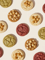 Assortment of deliciously decorated cookies on a white background