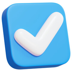 3d rendering of Verification or checkmark icon